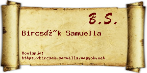 Bircsák Samuella névjegykártya